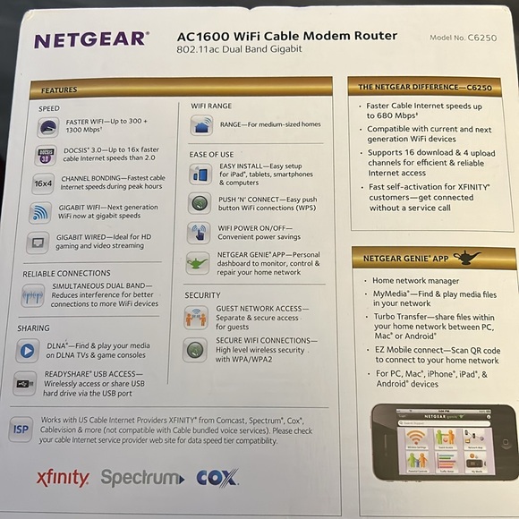 NetGear AC1600 WiFi Cable Modem Router - Picture 3 of 4